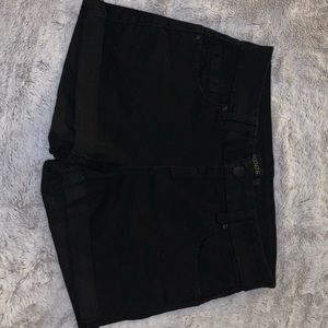 black jean shorts